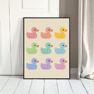 Bathroom Wall Art Set of 6 Printable Posters Fun Rubber Duck Wash Your ...