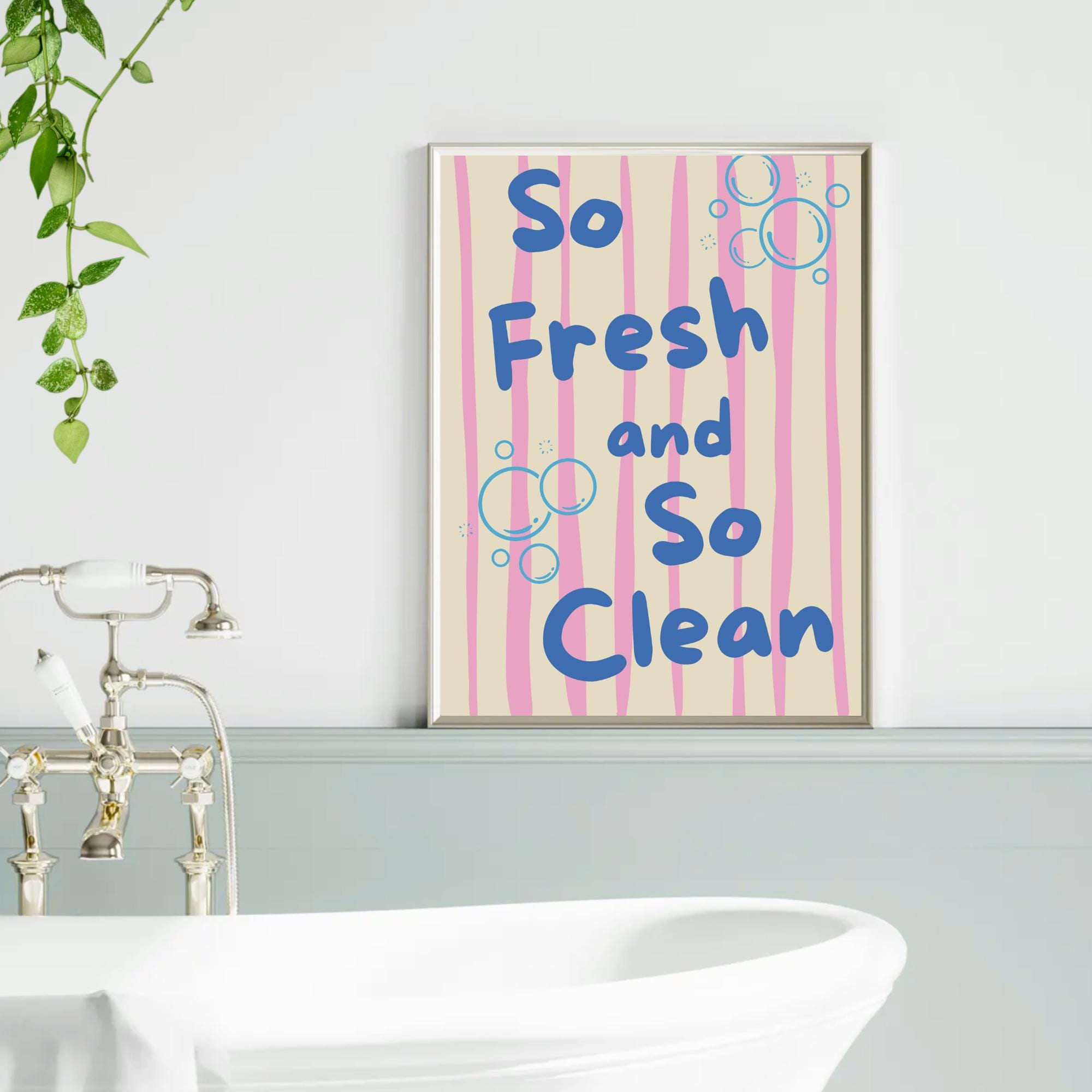 Splish Splash Scrub A Dub Dub Rubber Duck Bathroom Print Set of 4 Kids ...