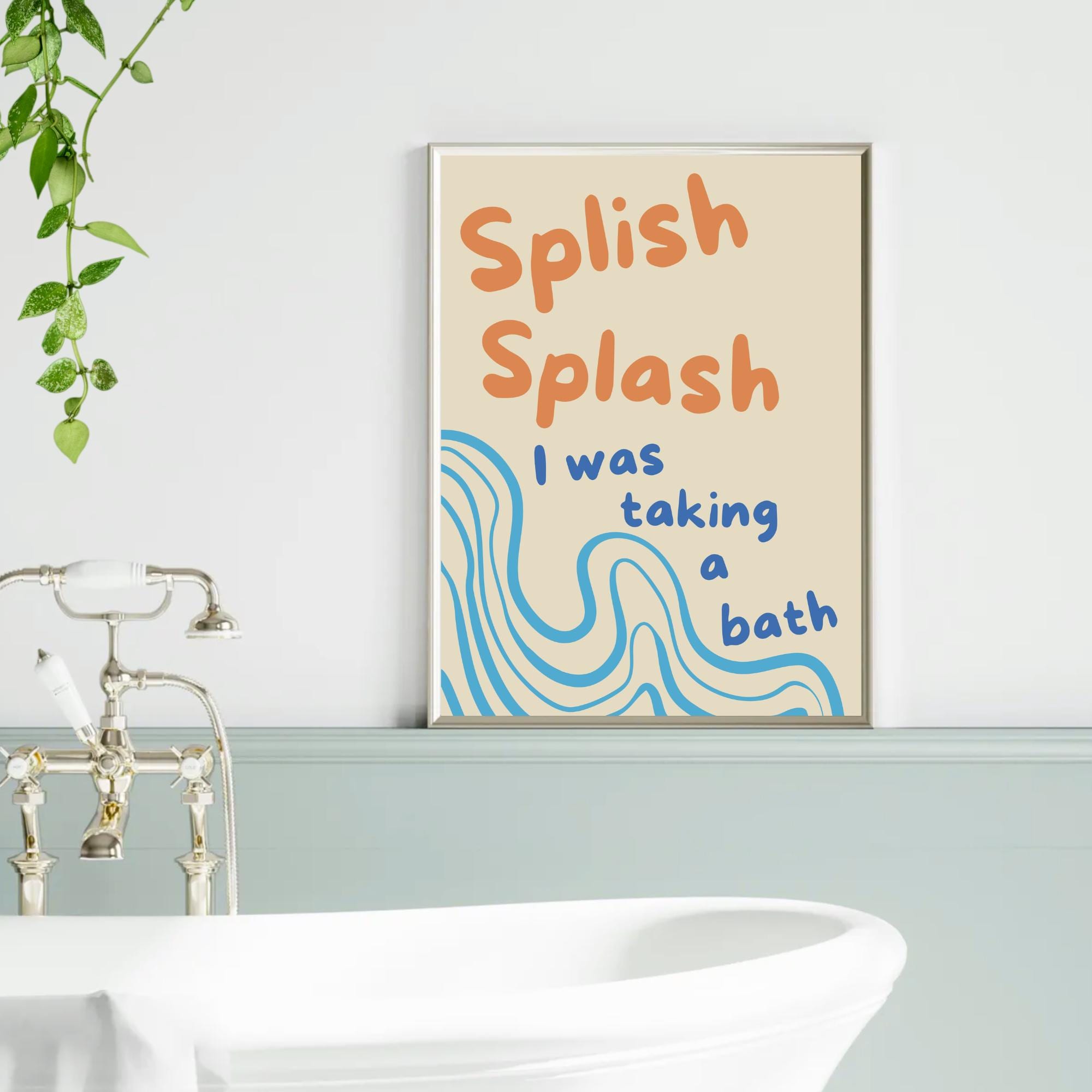 Splish Splash Scrub A Dub Dub Duck Bathroom Print Set Kids Bathtub ...