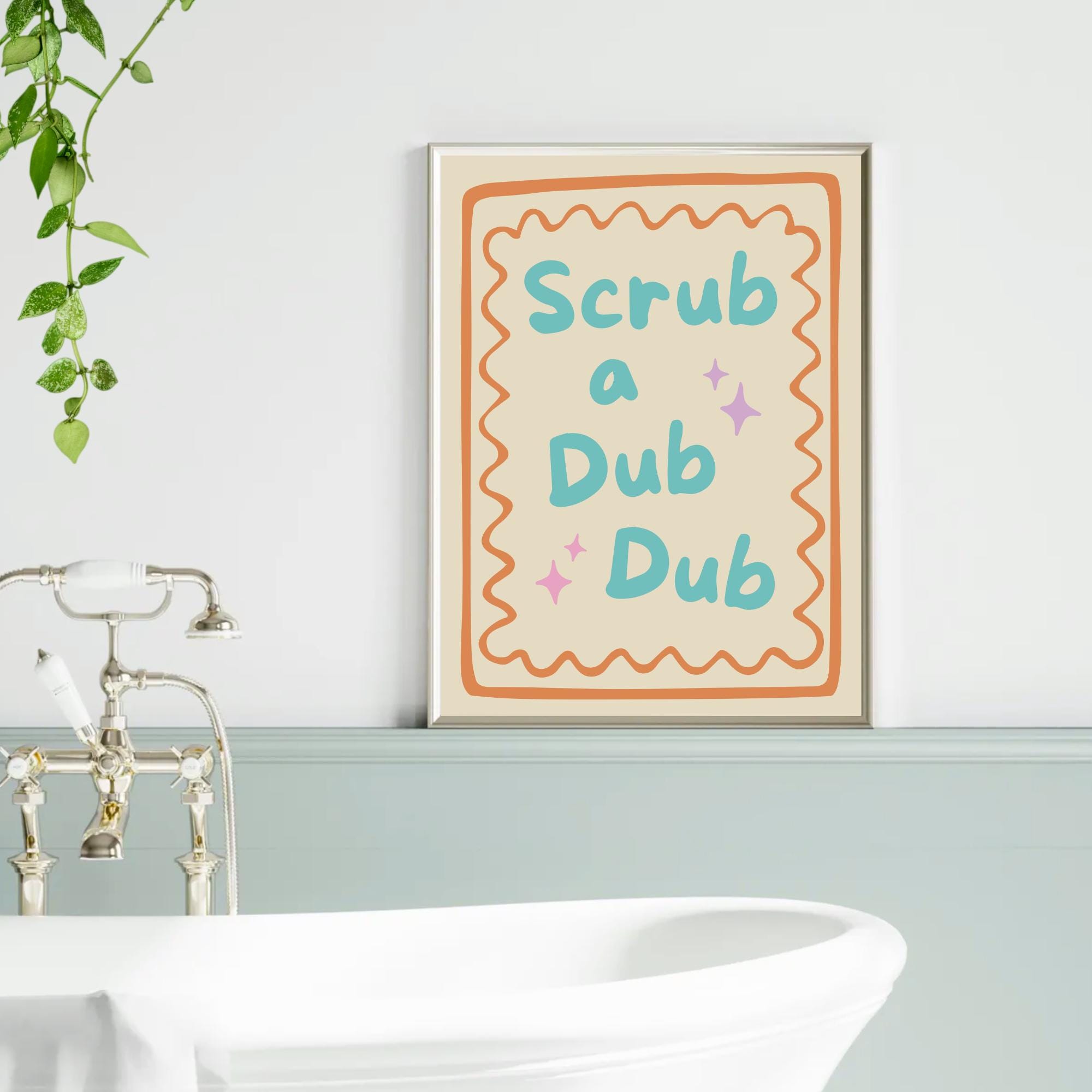 Bathroom Wall Art Set of 6 Printable Posters Fun Rubber Duck Wash Your ...