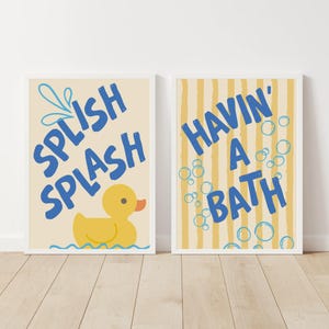 Splish Splash Havin A Bath Rubber Duck Bathroom Wall Art Print Set of 6 ...