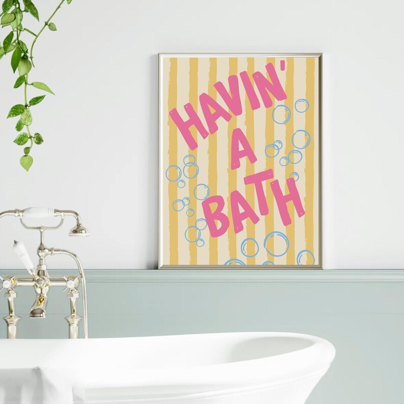 Splish Splash Rubber Duck Bathroom Print Set Kids Bathtub Wall Art Sign ...