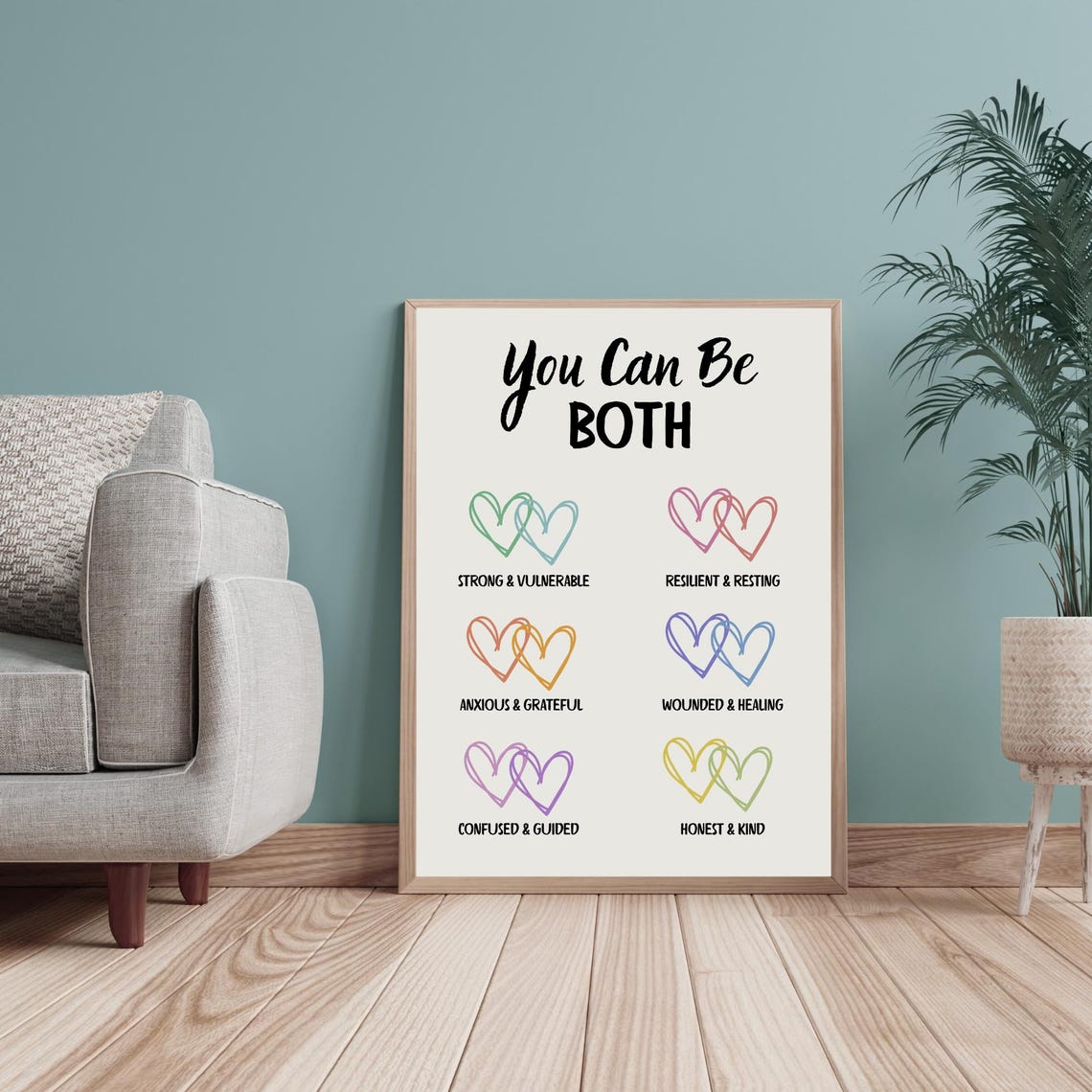 You Can Be Both Duality Poster Therapy Office Wall Decor Psychology Art ...