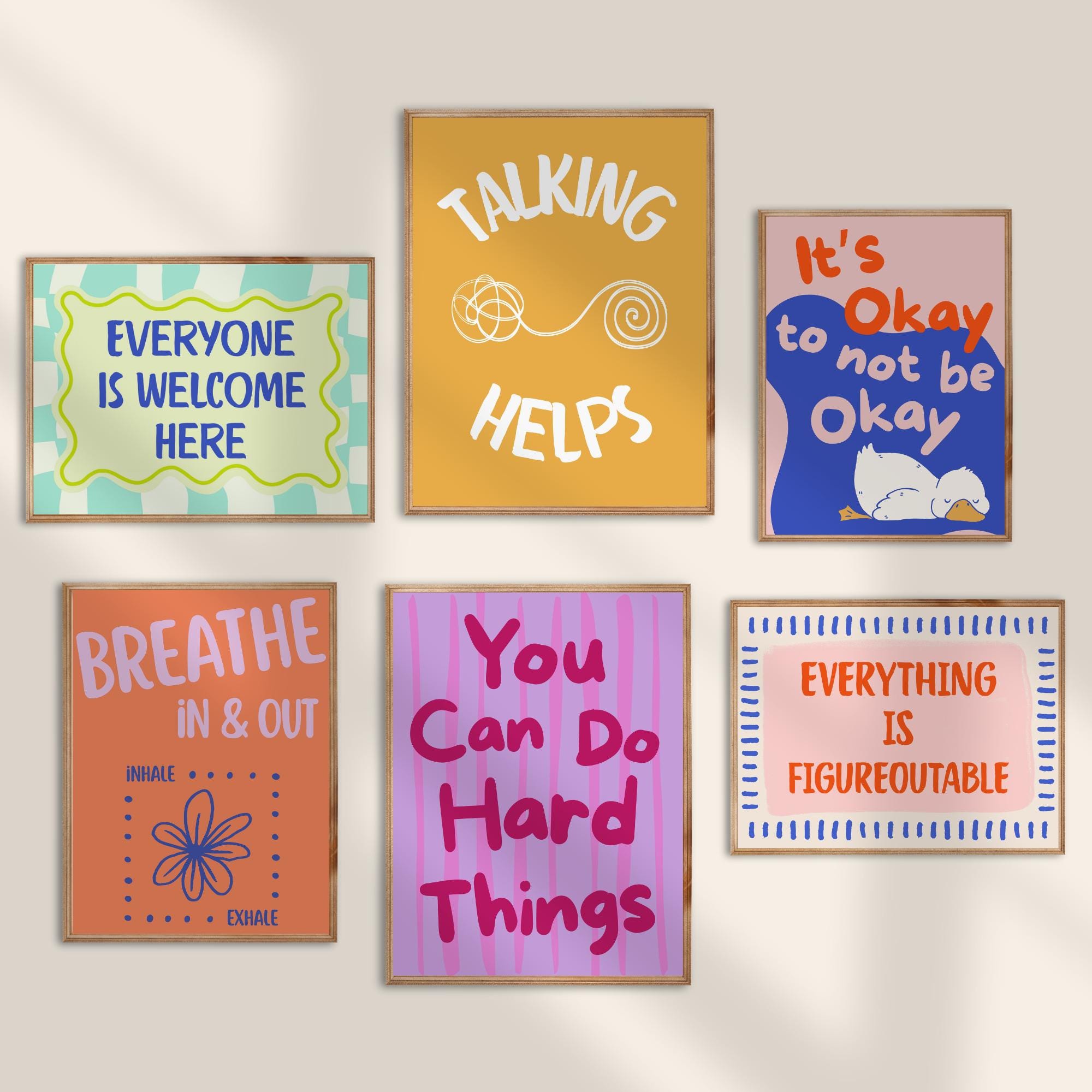 Set of 20 Therapy Counseling Wall Art Prints School Counselor Office ...