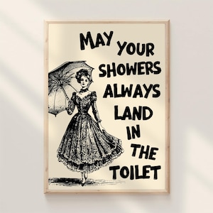 Funny Bathroom Print Pee In The Toilet Bowl Cheeky Bath Room Humor Quote Sign Quirky Printable Wall Decor Poster Fun Guest Washroom Artwork