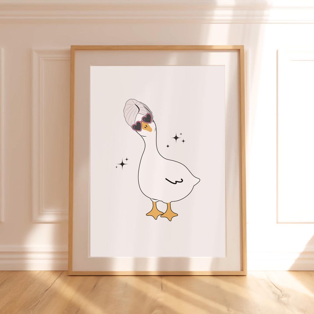 Funny Duck Wall Art Cute Bathroom Duck Print It Girl Trendy Aesthetic ...