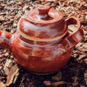 Rustic Red Ceramic Teapot | Handmade Pottery Tea Kettle
