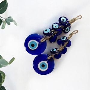 BEST SELLING Wall Decor, Blue Evil Eye Beads, New Home Gift, Protection Home Decor, Christmas Decor Gift, Greek Evil Eye Wall Hanging
