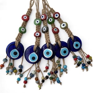 Evil Eye Wall Hanging, House Protection, Protection Charm, Glass Evil Eye Wall Decor, New Home Gift Idea, Home Decor, Good Luck, Nazar
