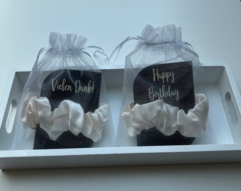 Hen Party Gift / Maid of Honor Ask / Satin Scrunchie with Custom Card