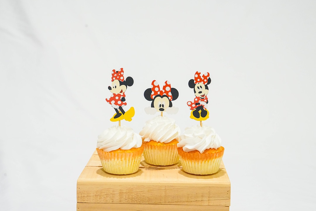 Minnie Mouse Cupcake Topper Birthday Cupcake Topper Etsy