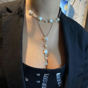 Handmade Star and Pearl Necklace: Minimalist Celestial Jewelry