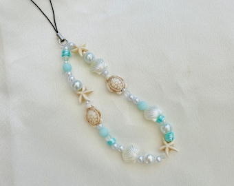 Summer Phone Charm mobile phone chain turquoise blue white summer charm pendant accessories mobile phone