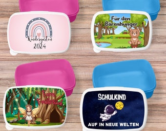 Personalized children's lunch boxes - lunch box for kindergarten & school with cute motifs | BPA-free | Ideal for girls boys | Lunch box