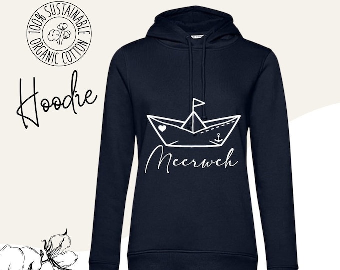 Women's Hoodie, Sweater Women, Hooded Sweater with Unique Prints Made of Organic Cotton "Meerweh"