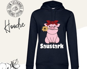 Women's Hoodie, Sweater Women's hoodie with unique prints made of organic cotton,,Saustark''