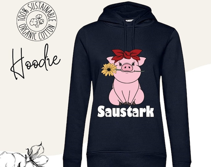 Women's Hoodie, Sweater Women's hoodie with unique prints made of organic cotton,,Saustark''