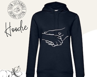 Women's hoodie, women's sweater, hoodie with unique prints made of organic cotton "Pfotenliebe"