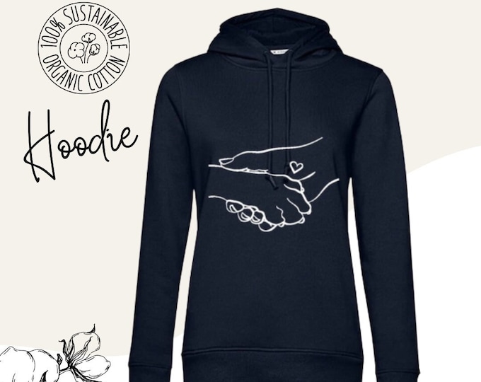 Women's hoodie, women's sweater, hoodie with unique prints made of organic cotton "Pfotenliebe"