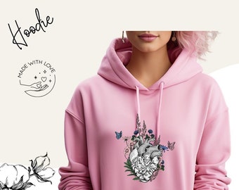 Damen Hoodie, Kapuzenpulli für Damen,  Kapuzenpullover mit  Print ,,Antumn Heart''