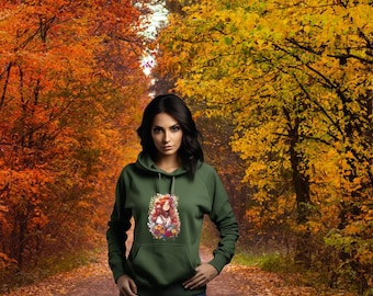Women's hoodie/hooded sweatshirt for women/hooded sweatshirt with print "Autumn Girl"/gift for her/women's clothing/streetwear