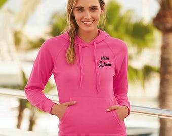 Women's hoodie, hoodie for women, hoodie with print "Moin Moin", gift idea, maritime hoodie, beach hoodie