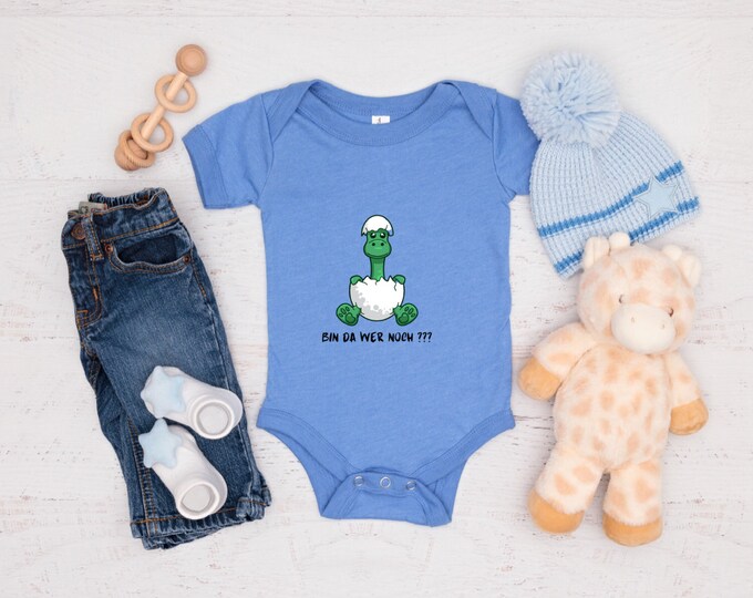 Baby romper - baby bodysuit - pregnancy announcement - organic cotton - with sweet statement/ motif, "Is there anyone else?"