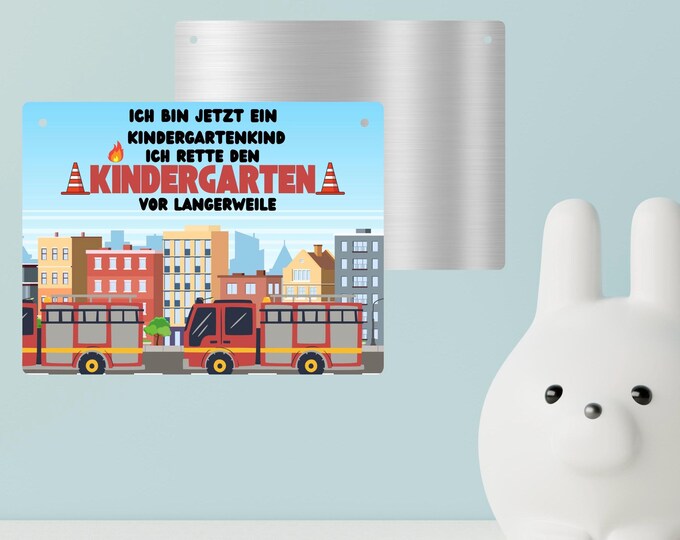 Metal sign, tin sign, kindergarten, decorative sign, wall sign, sign for the children's room, wall decoration, aluminum, gift for the start of daycare
