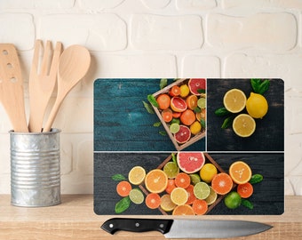 Glass cutting board, glass cutting board sublimated with various motifs