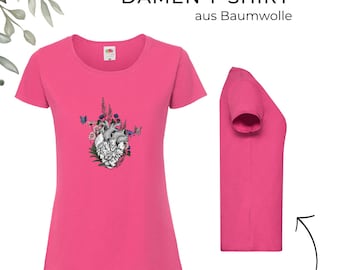 T-Shirt Women, Shirt Women with unique prints,,HeartFloral" Birthday gift T-Shirt/ everyday shirt