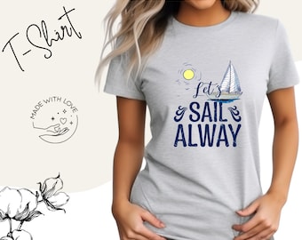 T-shirt women, ultimate summer fashion, super soft, the perfect gift for her, cotton shirt with round neck, top women, maritime shirt