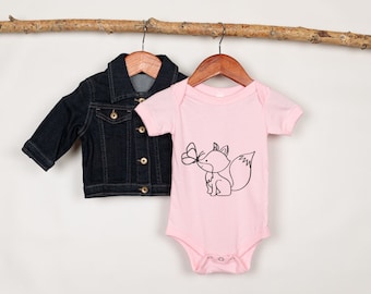 Baby Romper - Baby Body - Pregnancy Announcement - Organic Cotton - with cute statement/motif 'Fox'