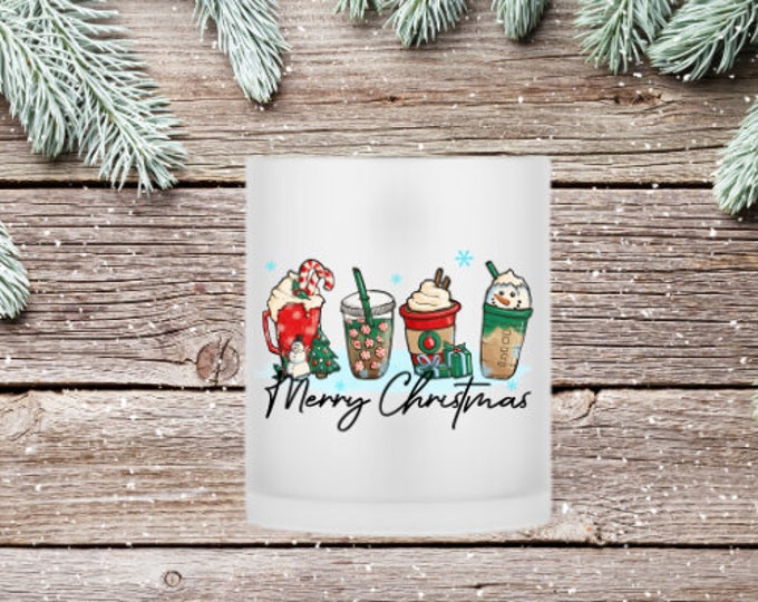 Coffee cup, tea cup, glass cup made of frosted glass sublimated with great motifs