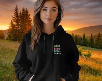 Live Love Laugh Hoodie Women - Motivational Sweater with Saying, Cozy Hoodie, Oversized Sweatshirt Gift for Women