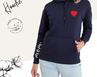 Women's hoodie, hoodie for women, hoodie with print "Mama Heart", Mother's Day gift, gift for mom