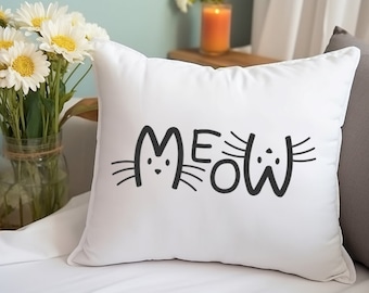 Pillowcase - 40x40 - Vintage- sublimated- Meow / Miau-