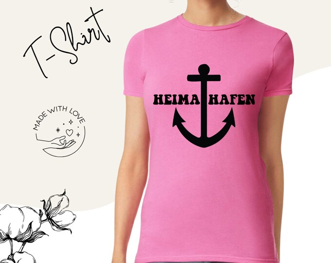 Women's printed T-shirt - anchor - fashionable & comfortable - gift idea for women - cotton - maritime graphics - nautical T-shirt - ladies shirt