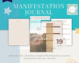 Manifestation Journal Printable | Law of Attraction, Gratitude Journal, Digital Journal, Vision Board, Affirmations | Digital Download PDF