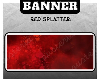 Red Splatter Stream Profile Banner for Twitch and Kick