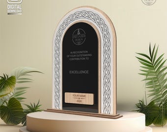 Arched Award Trophy Laser Cut File – Wood, Acrylic Recognition Award (Digital Download)