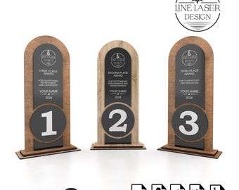 Trophäen Set – Modernes Holz Plexiglas Auszeichnungen (Digitaler Download)
