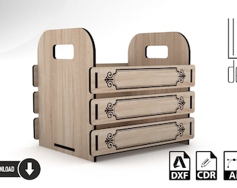 Laser Cut Basket Wood File: Stylish Decorative Vector (Digital Download)