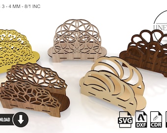 Laser Cut Napkin Holder Designs: 5 Vector Files (Digital Download)