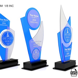 3 Different Designs Award Trophy Laser Cut Files Pack | Award Trophy SVG Files | Laser Cut Files