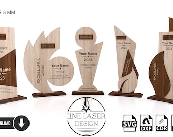 Laser Cut Award Trophäe SVG Vektor-Dateien (Digitaler Download)