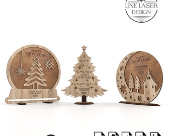 Laser Cut Christmas Award Trophy Designs: Ornament SVG File (Digital Download)