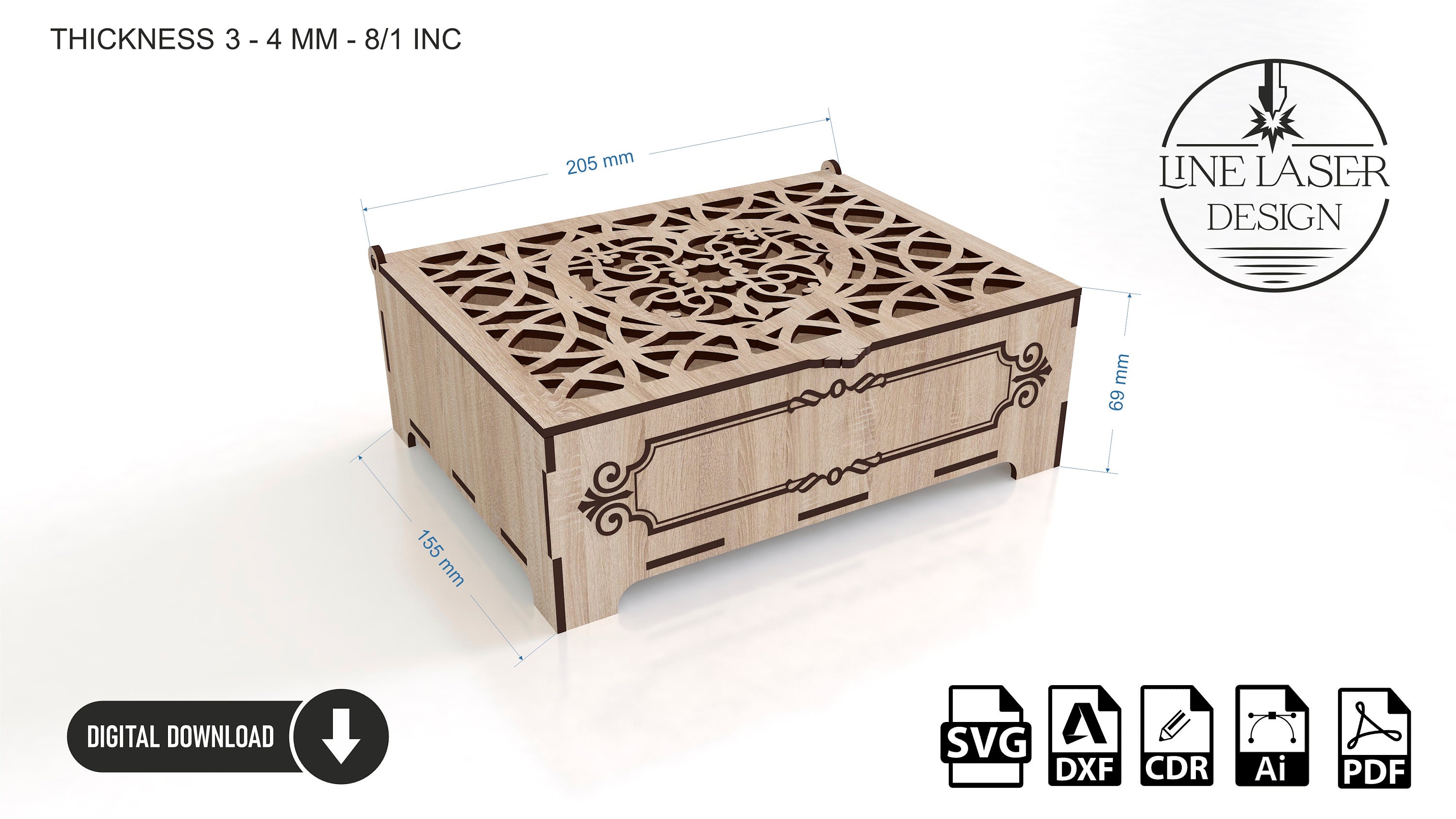 Laser Cut Chest of Drawers Jewelry Box SVG Files (digital Download) - Etsy