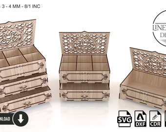 Laser Cut Chest of Drawers Jewelry Box SVG Files (Digital Download)