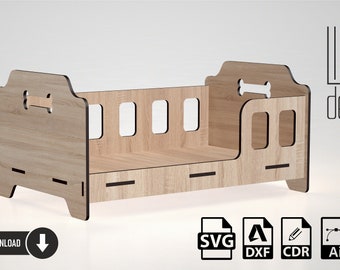 Dog bed, Laser Cut Pet Bed, Laser cut files, Pet bed, DXF, CDR, Vector Templates, Animals project, Laser Project