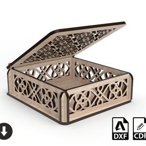 Caja de regalo con patrón decorativo Estuche para joyas Caja para bodas Regalo de cumpleaños Regalo para el día de la madre Descarga digital